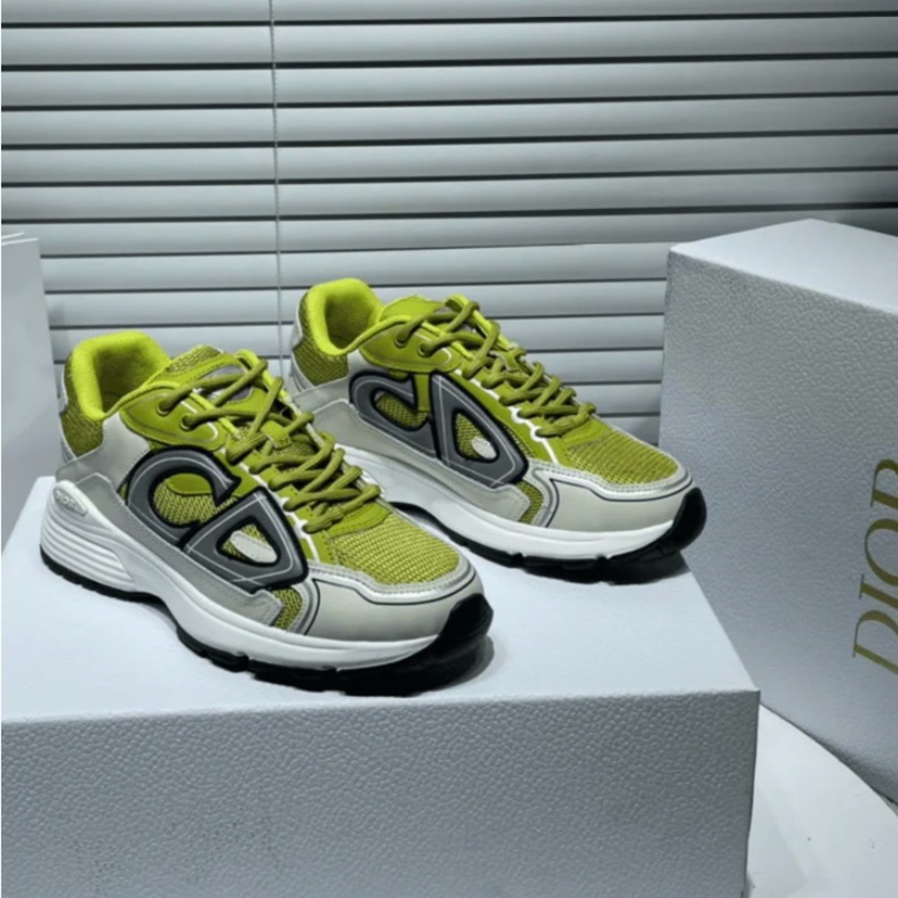Dior B30 Green and White Sneakers